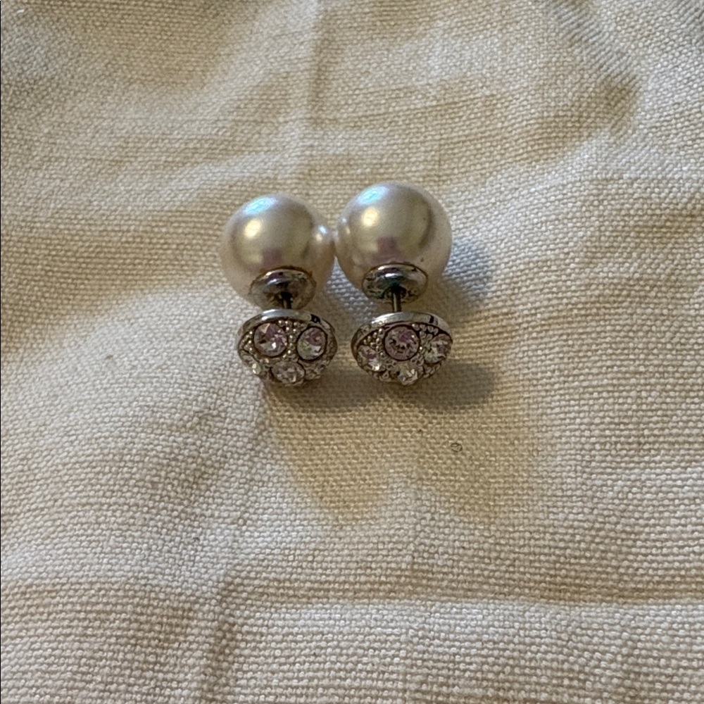 Touchstone Crystal Flip Side White Earrings